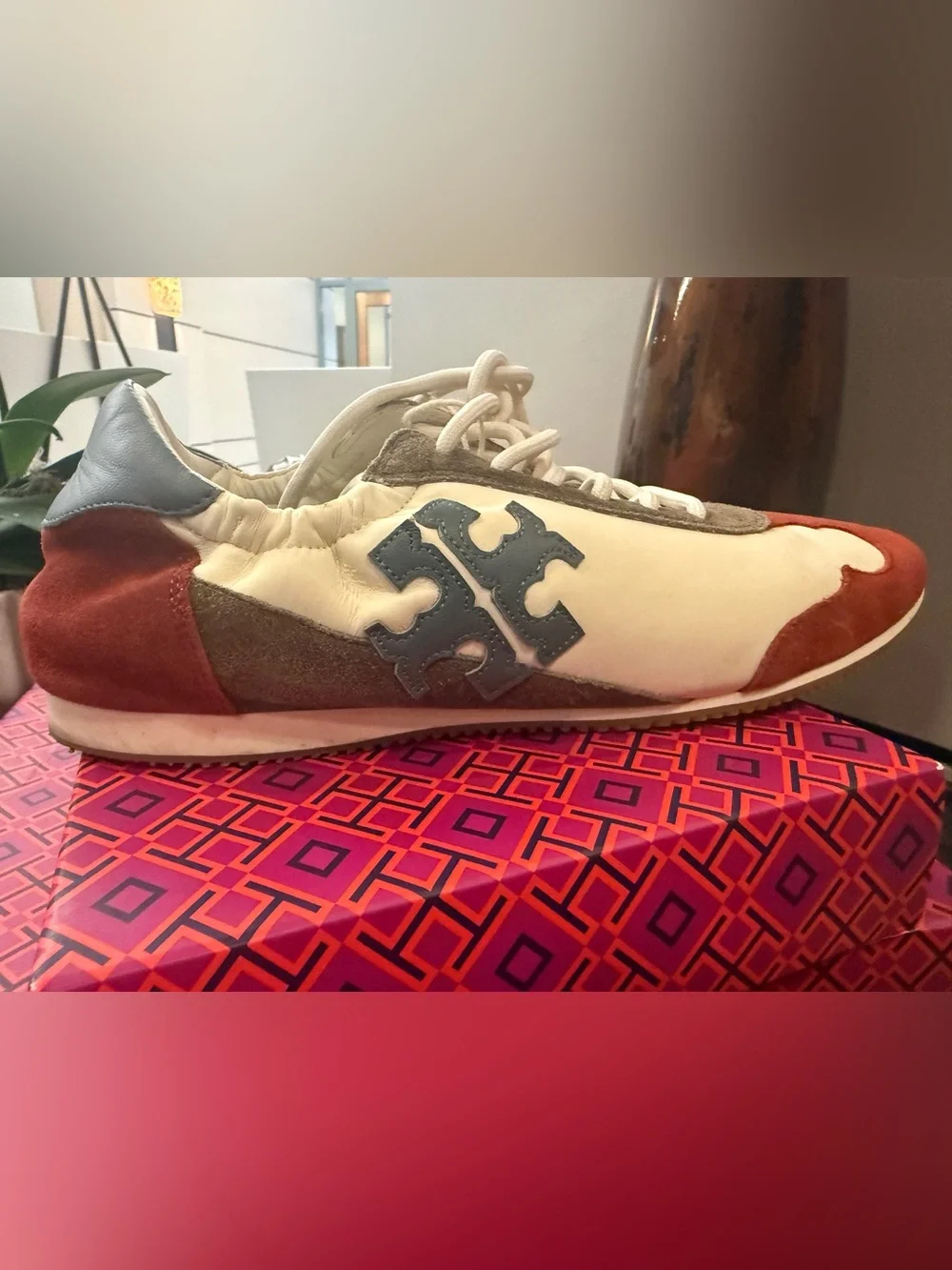 Tory Burch New Ivory, Light Blue & Berry Sneakers
